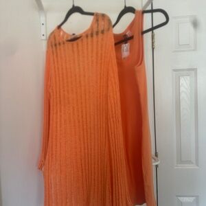 Knitted cover up with tank top dress